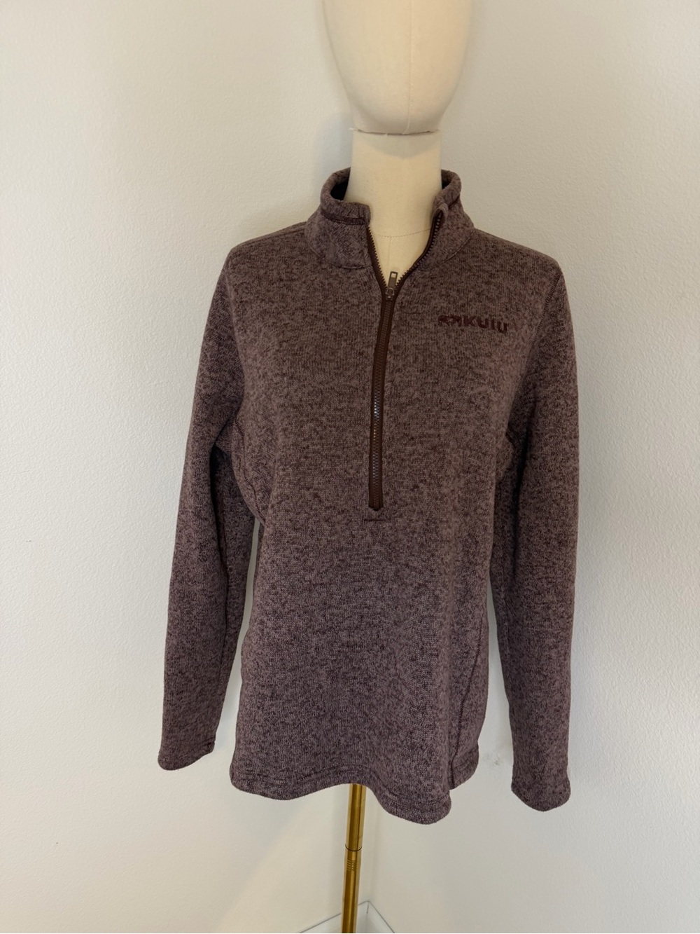 KUIU Women's High Loft Sweater Fleece Quarter-Zip - Heather Plum Size Large